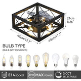 18 Inch Caged Ceiling Fan with Lights Remote Control for APP