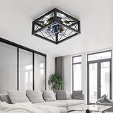 18 Inch Caged Ceiling Fan with Lights Remote Control for APP