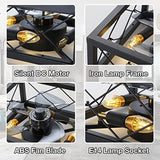18 Inch Caged Ceiling Fan with Lights Remote Control for APP