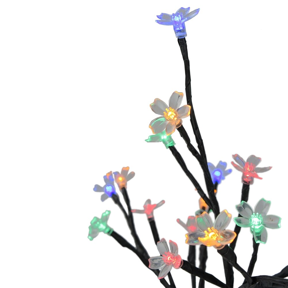 18" LED Lighted Japanese Sakura Blossom Flower Artificial Tree - Multi Color - N/A