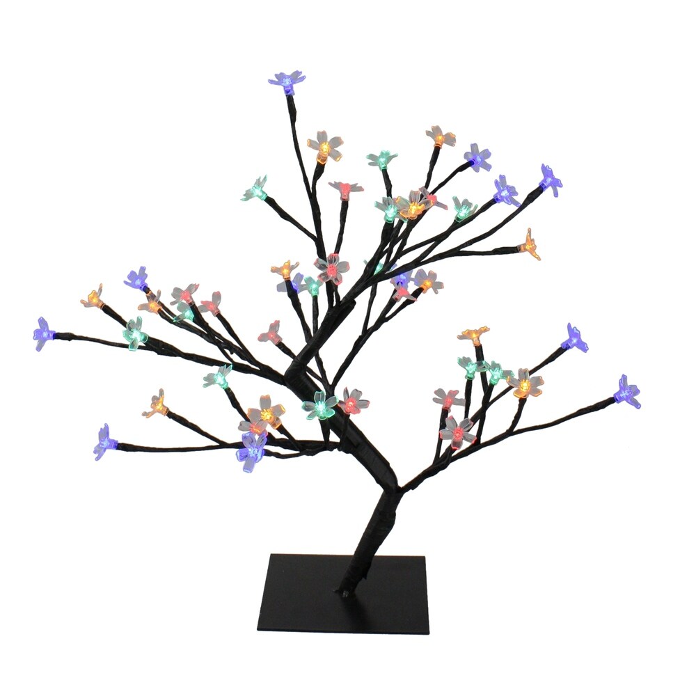 18" LED Lighted Japanese Sakura Blossom Flower Artificial Tree - Multi Color - N/A