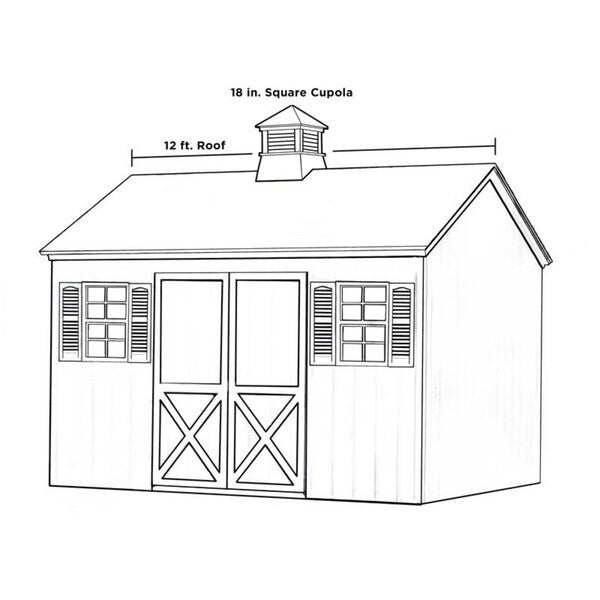 18" Square Coventry Vinyl Cupola with Rooster Weathervane by Good Directions-