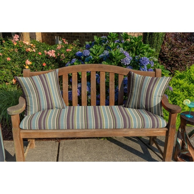 Sunbrella&reg; Stripe Fabric 1-Piece Indoor/Outdoor Square Throw Pillow, 18"W x 18"L, Dolce Oasis