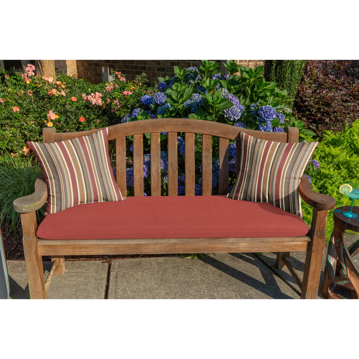 Sunbrella&reg; Stripe Fabric 1-Piece Indoor/Outdoor Square Throw Pillow, 18"W x 18"L, Dolce Oasis