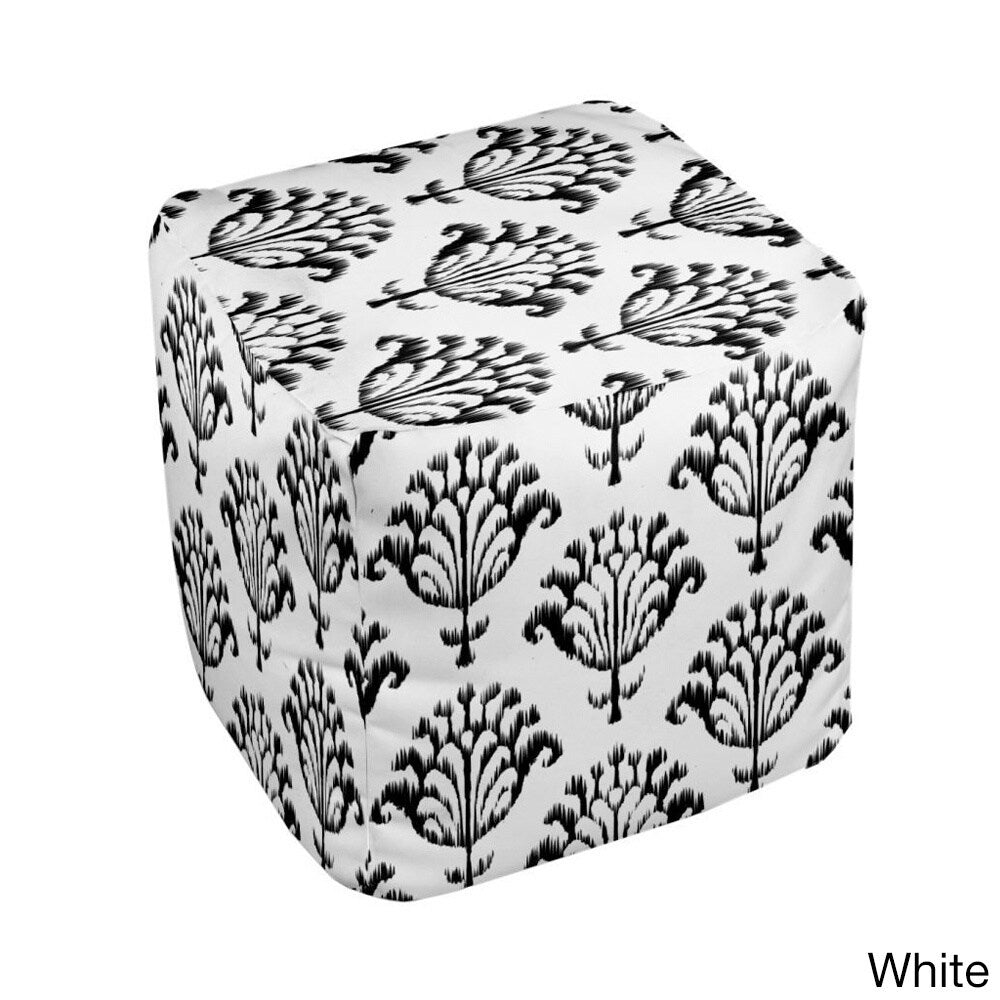 18 x 18 -inch Two-tone Ikat Print Decorative Pouf