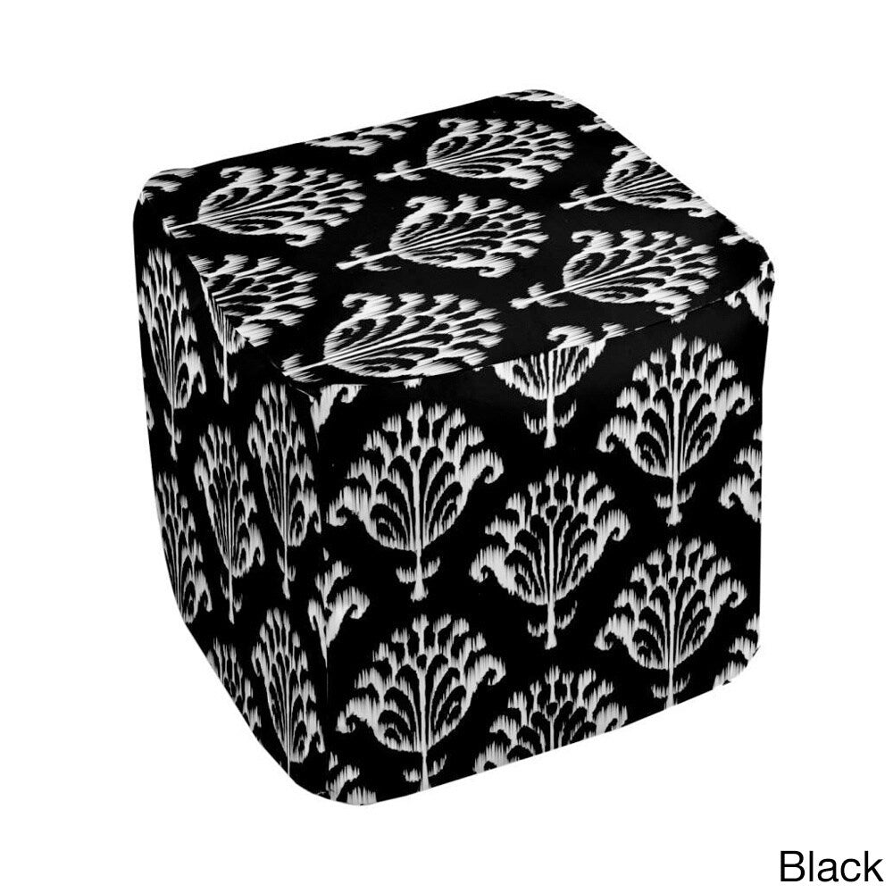 18 x 18 -inch Two-tone Ikat Print Decorative Pouf