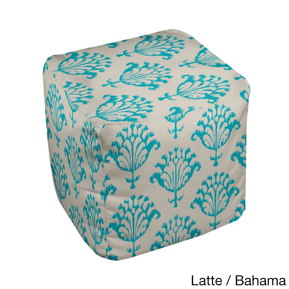 18 x 18 -inch Two-tone Ikat Print Decorative Pouf