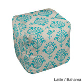 18 x 18 -inch Two-tone Ikat Print Decorative Pouf