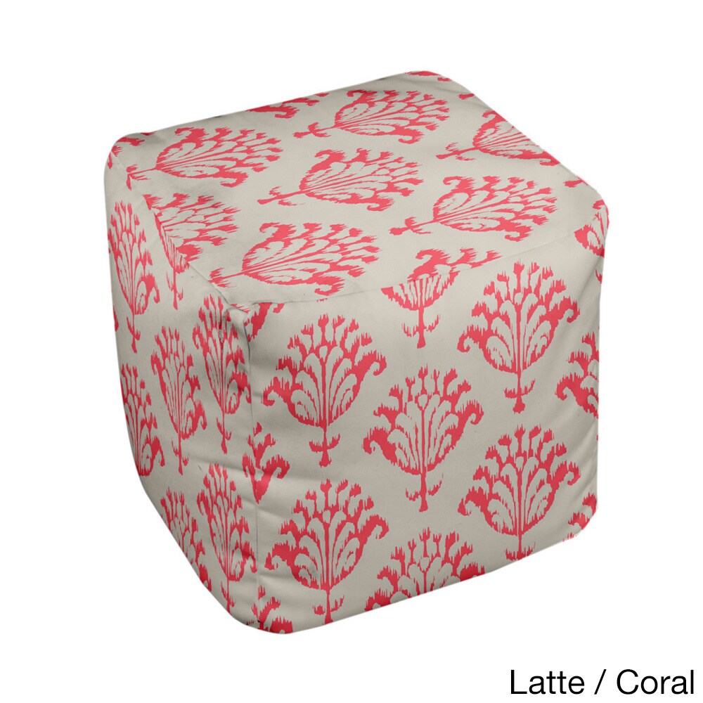 18 x 18 -inch Two-tone Ikat Print Decorative Pouf