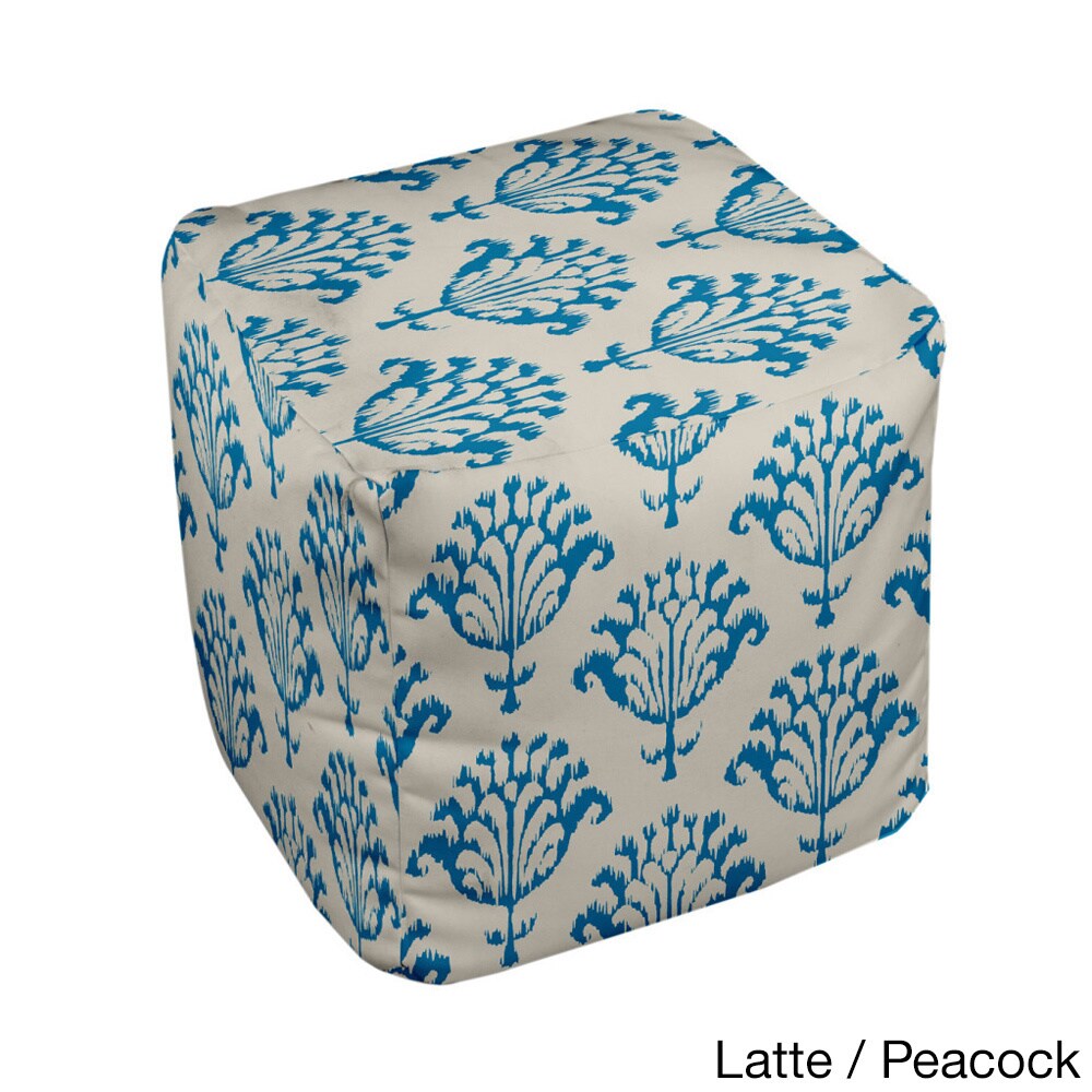 18 x 18 -inch Two-tone Ikat Print Decorative Pouf