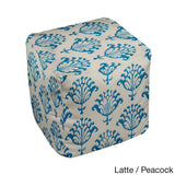 18 x 18 -inch Two-tone Ikat Print Decorative Pouf