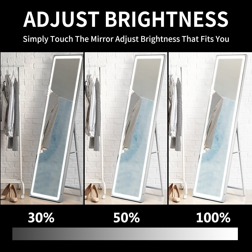 18 x 60 in. Rectangular Framed Touch Sensor Freestanding Full Length with LED Light