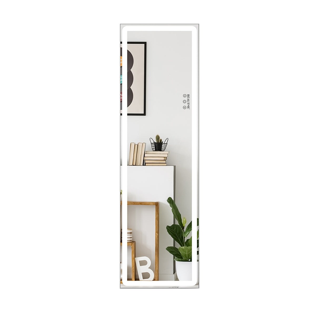 18 x 60 in. Rectangular Framed Touch Sensor Freestanding Full Length with LED Light