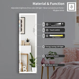 18 x 60 in. Rectangular Framed Touch Sensor Freestanding Full Length with LED Light