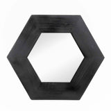 18.5" x 18.5" Hexagon Mirror with Solid Wood Frame