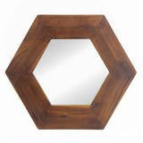 18.5" x 18.5" Hexagon Mirror with Solid Wood Frame