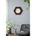 18.5" x 18.5" Hexagon Mirror with Solid Wood Frame