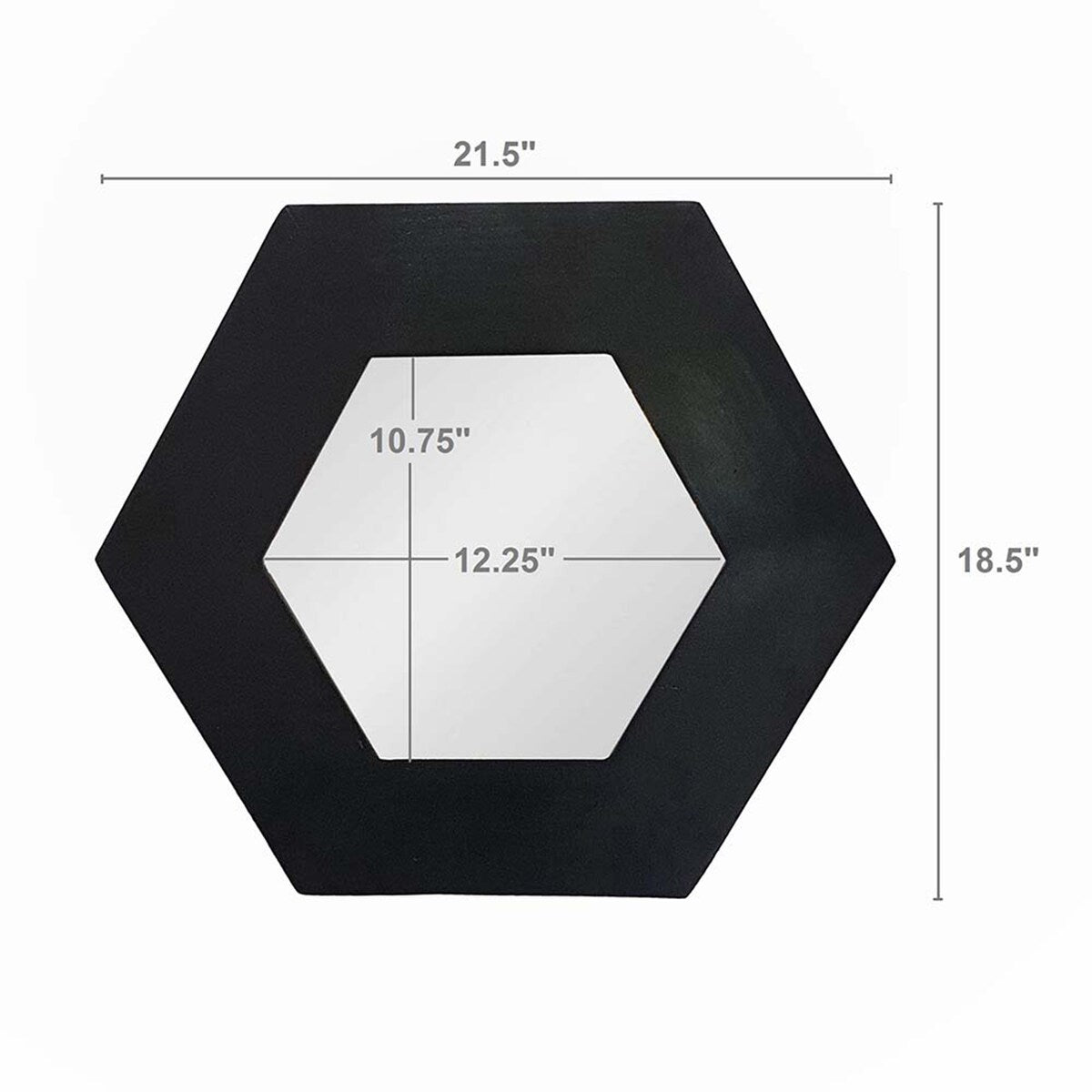 18.5" x 18.5" Hexagon Mirror with Solid Wood Frame