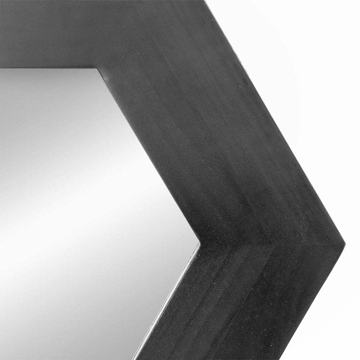 18.5" x 18.5" Hexagon Mirror with Solid Wood Frame