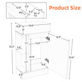 18.6" Bathroom Vanity with Sink, Bathroom Vanity Cabinet with Two-tier Shelf