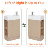 18.6" Bathroom Vanity with Sink, Bathroom Vanity Cabinet with Two-tier Shelf