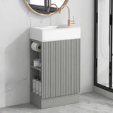 18.6" Bathroom Vanity with Sink, Bathroom Vanity Cabinet with Two-tier Shelf