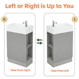 18.6" Bathroom Vanity with Sink, Bathroom Vanity Cabinet with Two-tier Shelf