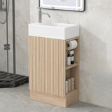 18.6" Bathroom Vanity with Sink, Bathroom Vanity Cabinet with Two-tier Shelf