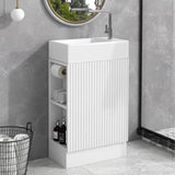 18.6" Bathroom Vanity with Sink, Two-tier Shelf