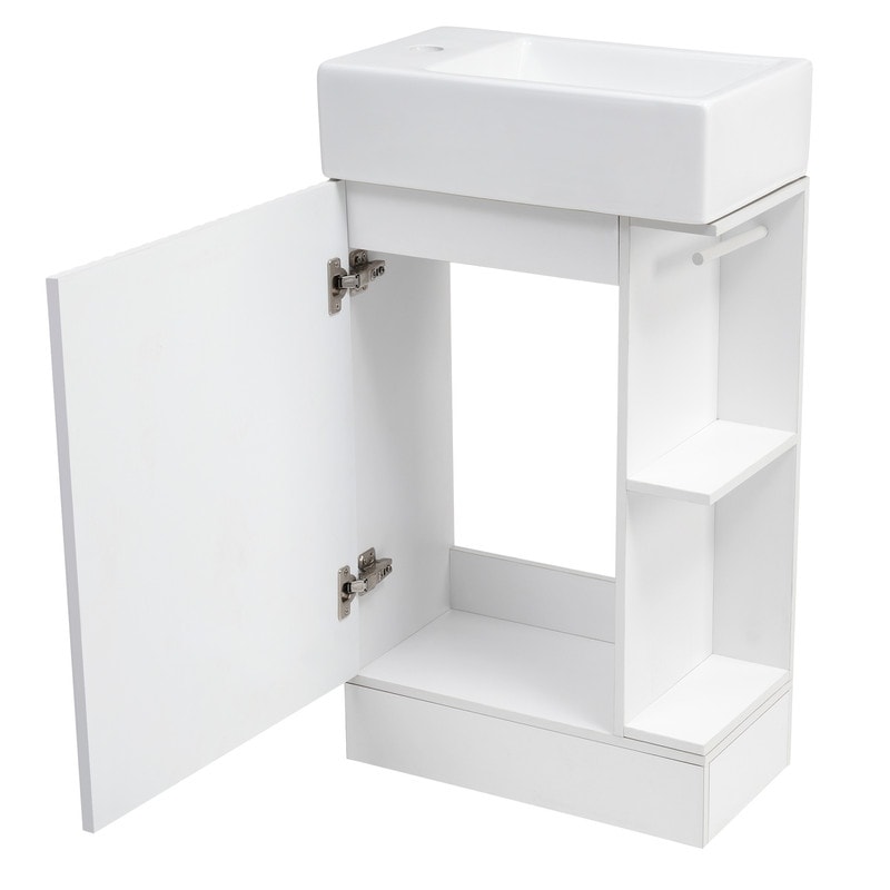 18.6" Bathroom Vanity with Sink, Two-tier Shelf
