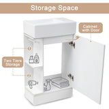 18.6" Bathroom Vanity with Sink, Two-tier Shelf