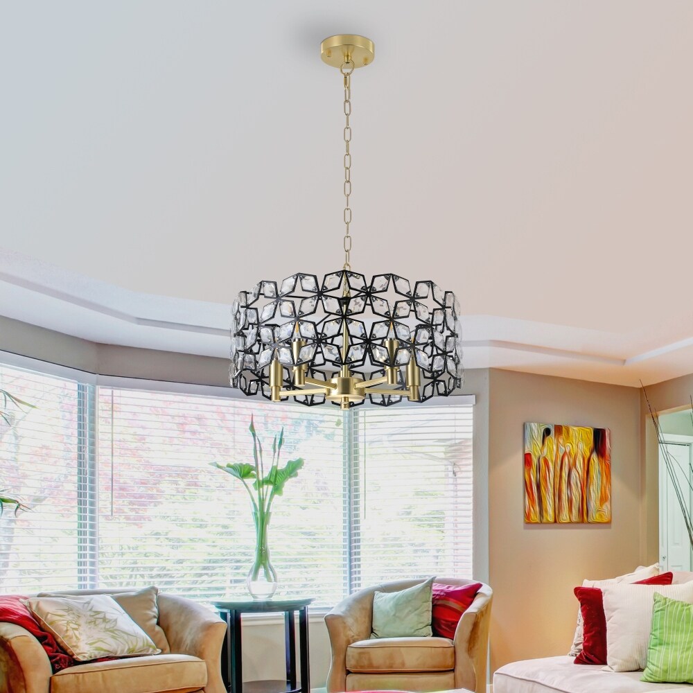 18.9 in.W Modern Crystal Chandelier Round Cristal Lamp