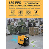 180 pt. Commercial Dehumidifiers in Yellow with Drain Hose and Pump