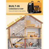 180 pt. Commercial Dehumidifiers in Yellow with Drain Hose and Pump