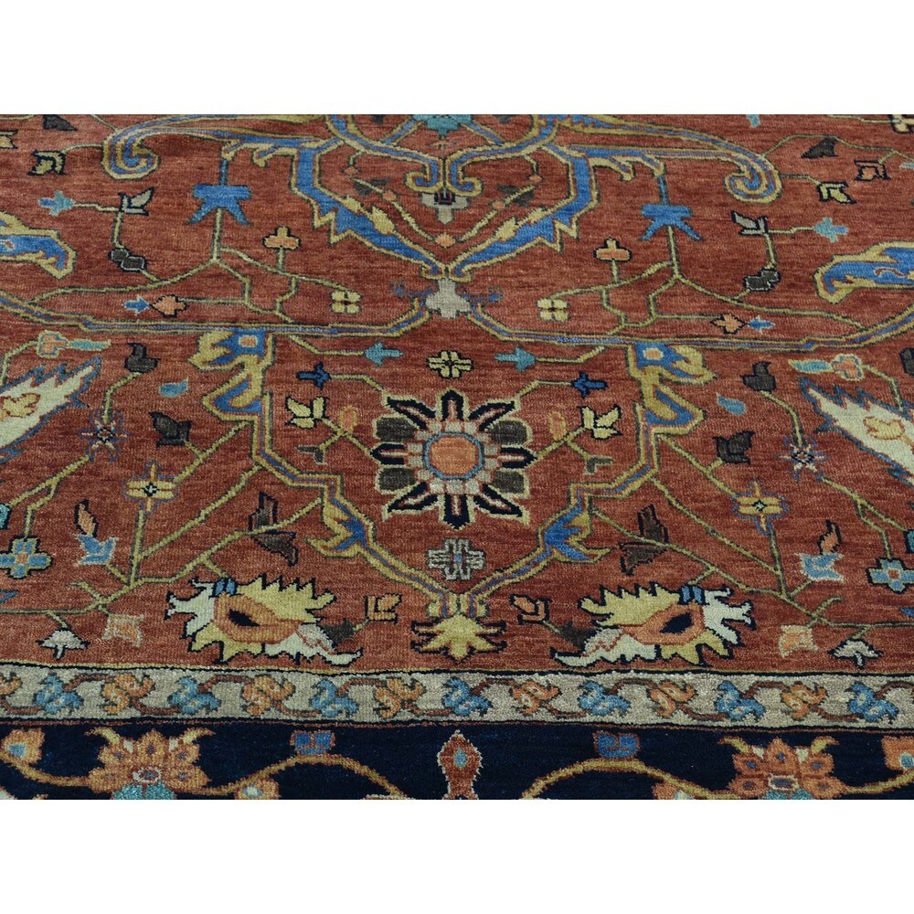 Shahbanu Rugs Antiqued Heriz Recreation Hand-Knotted Pure Wool Rug (8'10"x11'10")
