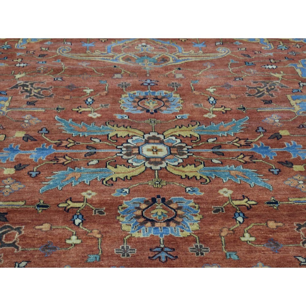 Shahbanu Rugs Antiqued Heriz Recreation Hand-Knotted Pure Wool Rug (8'10"x11'10")