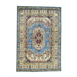 Shahbanu Rugs Hand-Knotted 100 Percent Wool Super Kazak Oriental Carpet (5'0"x7'2")