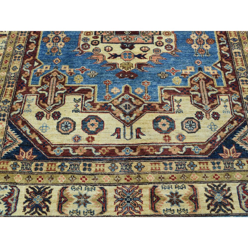 Shahbanu Rugs Hand-Knotted 100 Percent Wool Super Kazak Oriental Carpet (5'0"x7'2")