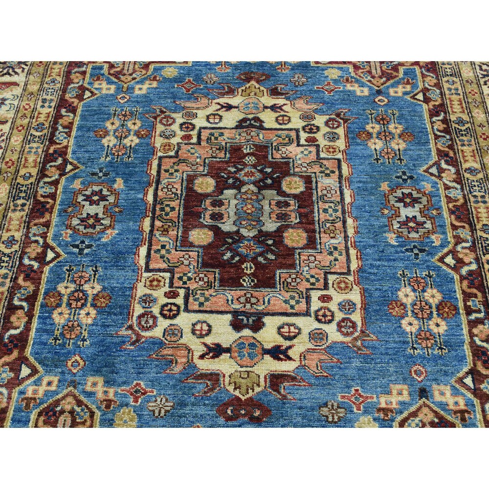 Shahbanu Rugs Hand-Knotted 100 Percent Wool Super Kazak Oriental Carpet (5'0"x7'2")
