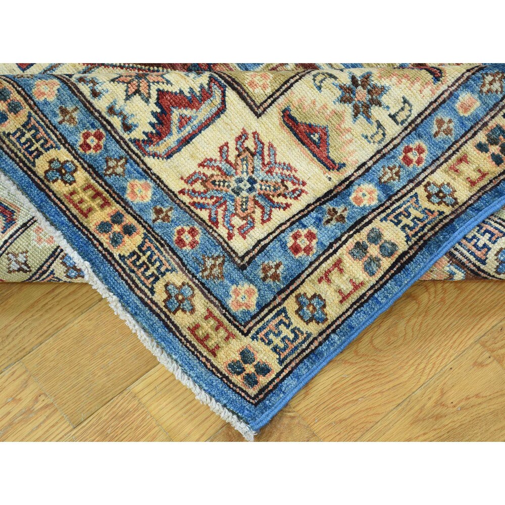 Shahbanu Rugs Hand-Knotted 100 Percent Wool Super Kazak Oriental Carpet (5'0"x7'2")