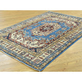 Shahbanu Rugs Hand-Knotted 100 Percent Wool Super Kazak Oriental Carpet (5'0"x7'2")