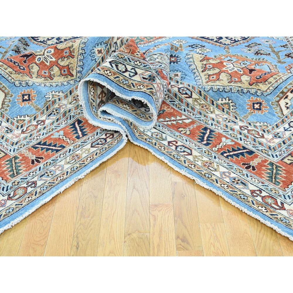 Shahbanu Rugs Peshawar Blue Wool Hand-knotted Tribal Area Rug (9'2 x 12'3)