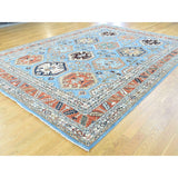 Shahbanu Rugs Peshawar Blue Wool Hand-knotted Tribal Area Rug (9'2 x 12'3)
