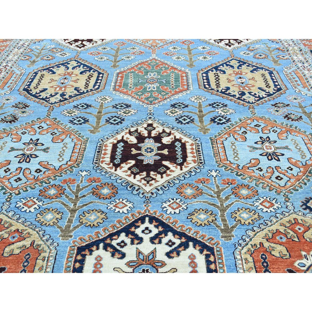 Shahbanu Rugs Peshawar Blue Wool Hand-knotted Tribal Area Rug (9'2 x 12'3)