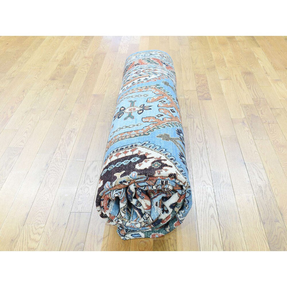 Shahbanu Rugs Peshawar Blue Wool Hand-knotted Tribal Area Rug (9'2 x 12'3)