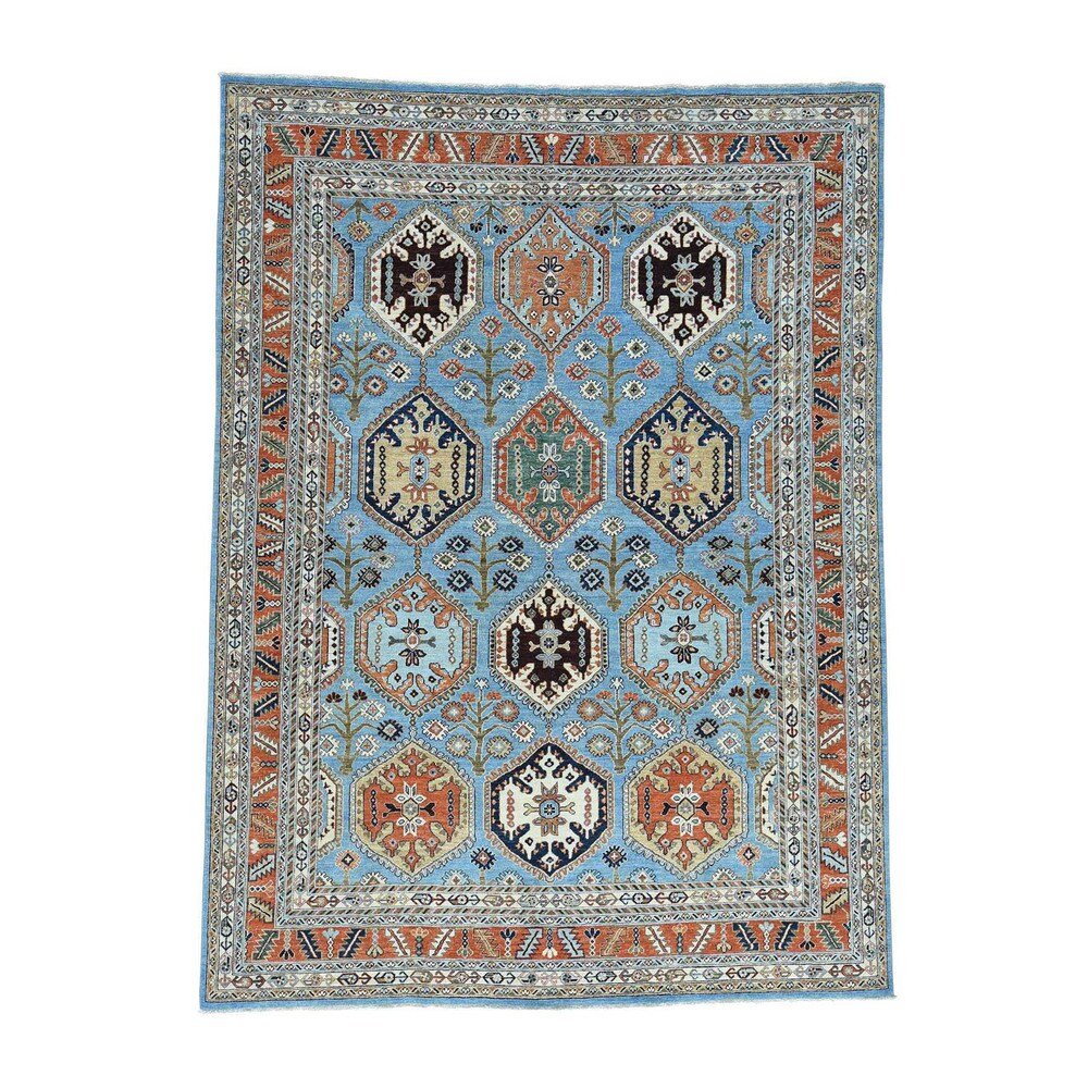 Shahbanu Rugs Peshawar Blue Wool Hand-knotted Tribal Area Rug (9'2 x 12'3)