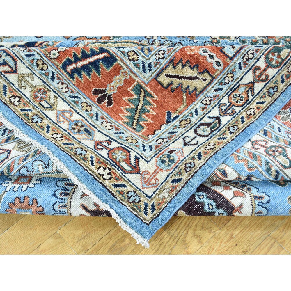 Shahbanu Rugs Peshawar Blue Wool Hand-knotted Tribal Area Rug (9'2 x 12'3)