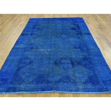 Shahbanu Rugs Hand-Knotted Pure Wool Overdyed Bakhtiari Worn Oriental Rug (5'5x9'1)