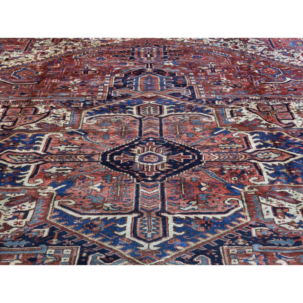 Shahbanu Rugs Semi-antique Persian Heriz Oversize Hand-knotted Rug (11'1 x 14'2)