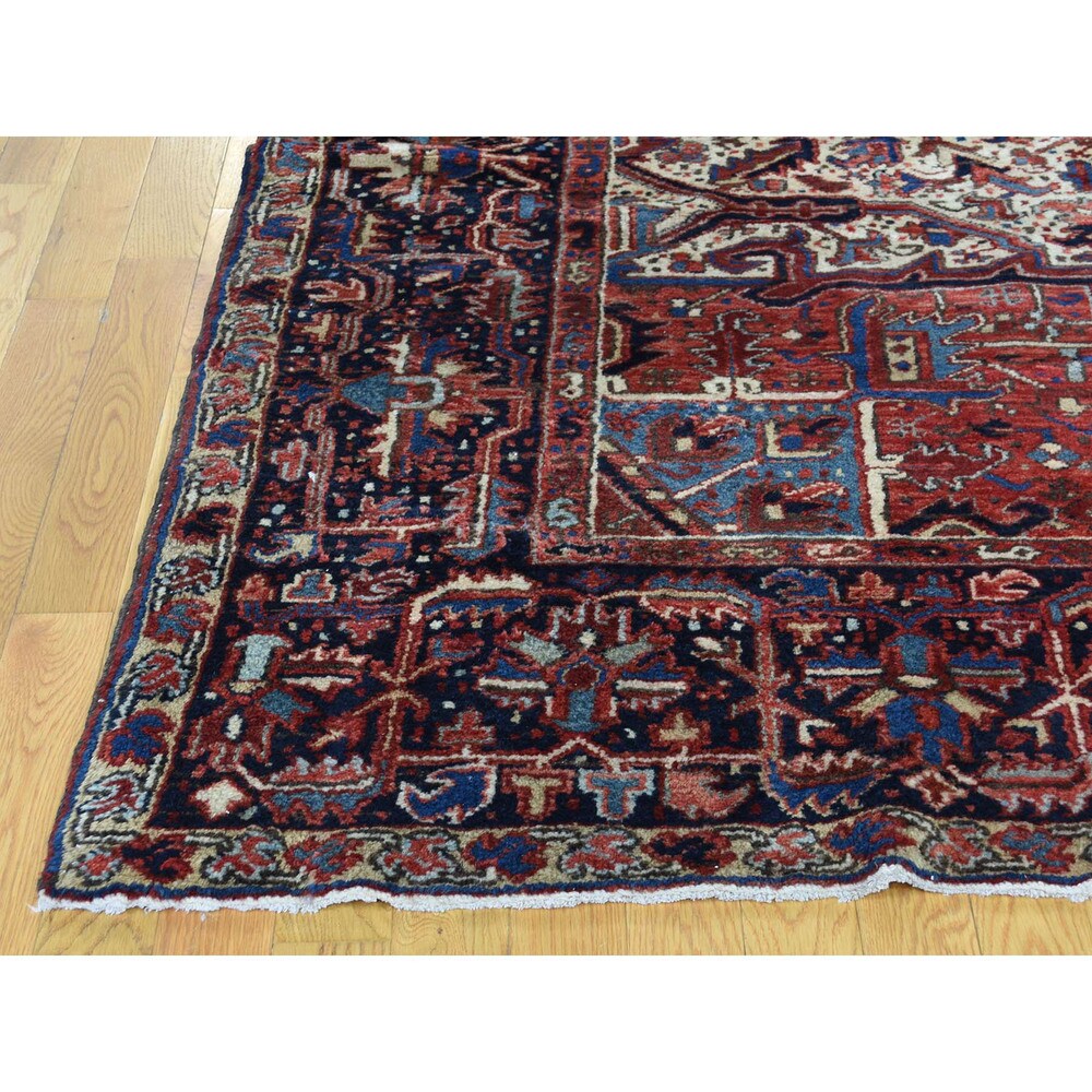 Shahbanu Rugs Semi-antique Persian Heriz Oversize Hand-knotted Rug (11'1 x 14'2)